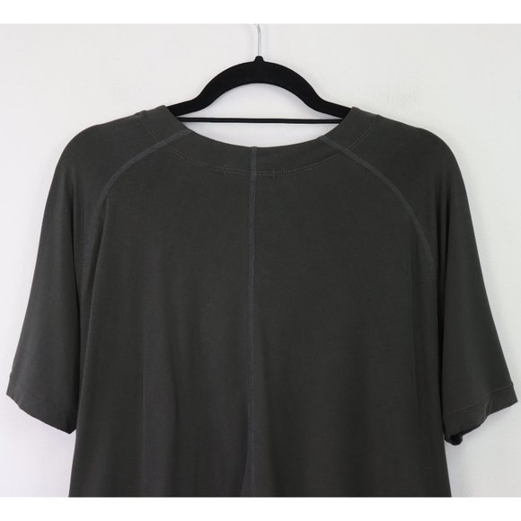 Prana Narkanda Top Cross Front V-Neck Cropped Short Sleeve Shirt Washed Black S - Picture 8 of 8